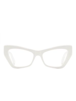 Balenciaga Eyewear logo-plaque cat-eye frame glasses - White