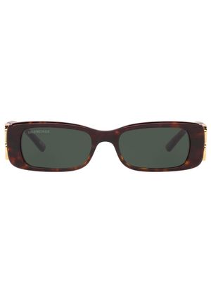 Balenciaga Eyewear logo-plaque rectangle-frame sunglasses - Brown
