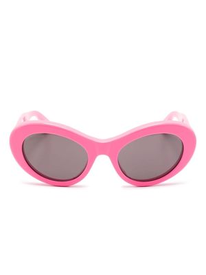 Balenciaga Eyewear logo-plaque round-frame sunglasses - Pink