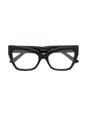 Balenciaga Eyewear logo-plaque square-frame glasses - Black