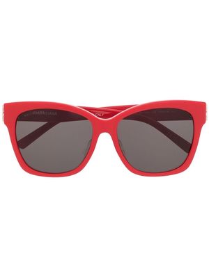 Balenciaga Eyewear logo-plaque square-frame sunglasses - Red
