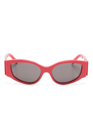 Balenciaga Eyewear logo-print biker-frame sunglasses - Red