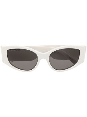 Balenciaga Eyewear logo-print biker sunglasses - White
