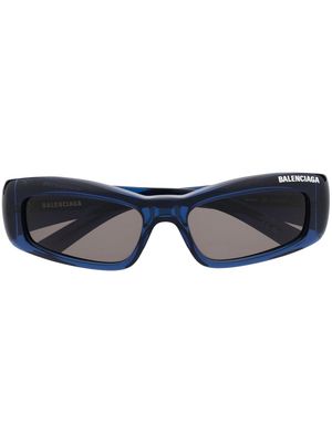 Balenciaga Eyewear logo-print detail sunglasses - Blue