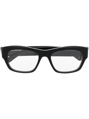 Balenciaga Eyewear logo-print rectangle-frame glasses - Black