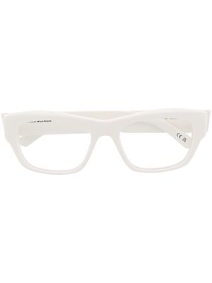 Balenciaga Eyewear logo-print rectangle-frame glasses - White
