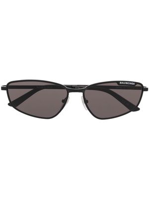 Balenciaga Eyewear logo-print rectangle-frame sunglasses - Black