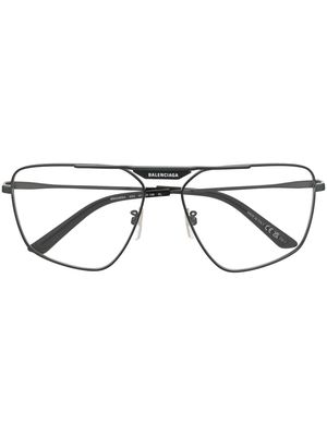 BALENCIAGA EYEWEAR logo-print square-frame glasses - Black