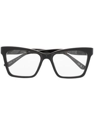 Balenciaga Eyewear logo-print twisted glasses - Black