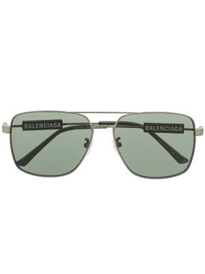 Balenciaga Eyewear logo square sunglasses - Green
