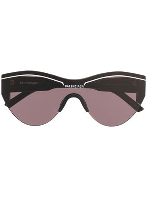 Balenciaga Eyewear mirror lenses cat-eye frame sunglasses - Black