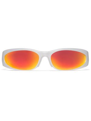 Balenciaga Eyewear mirrored oval-frame sunglasses - Silver