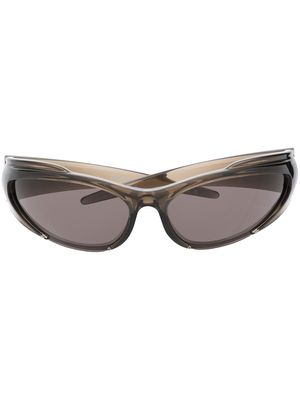 Balenciaga Eyewear oval-frame translucent sunglasses - Grey