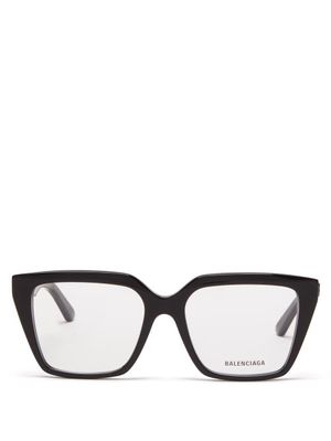 Balenciaga Eyewear - Oversized Square Acetate Glasses - Womens - Black