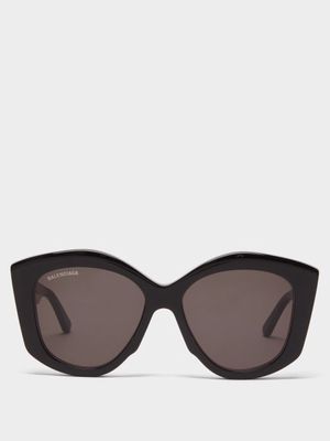 Balenciaga Eyewear - Power Butterfly Oversized Acetate Sunglasses - Womens - Black