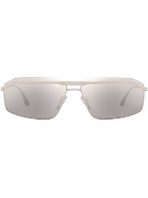 Balenciaga Eyewear rectangle-frame mirrored sunglasses - Grey