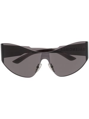 Balenciaga Eyewear shield-transparent-frame sunglasses - Black