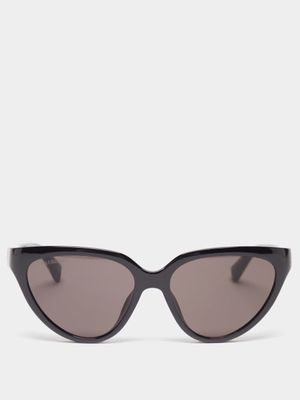 Balenciaga Eyewear - Side Cat Cat-eye Acetate Sunglasses - Womens - Black