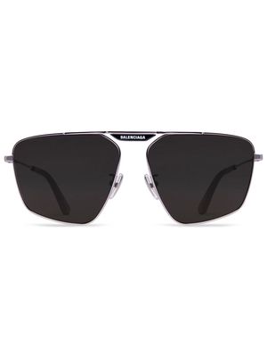 BALENCIAGA EYEWEAR Tag 2.0 Navigator geometric-frame sunglasses - Black
