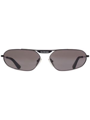 BALENCIAGA EYEWEAR Tag 2.0 oval-frame sunglasses - Black