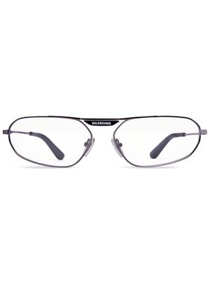 BALENCIAGA EYEWEAR Tag 2.0 oval-frame sunglasses - White