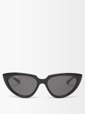 Balenciaga Eyewear - Tip Cat-eye Acetate Sunglasses - Womens - Black
