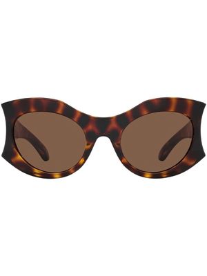 Balenciaga Eyewear tortoiseshell-effect oversize-frame sunglasses - Brown