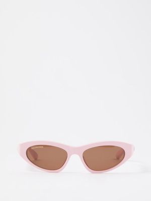 Balenciaga Eyewear - Twist Cat-eye Acetate Sunglasses - Womens - Pink Multi