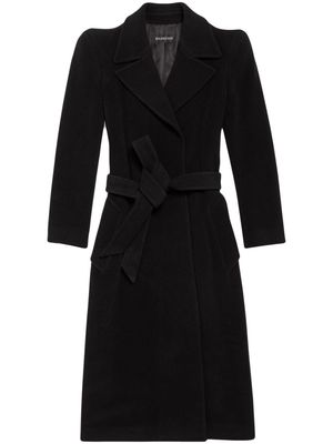 Balenciaga felted cashmere-blend mid coat - Black