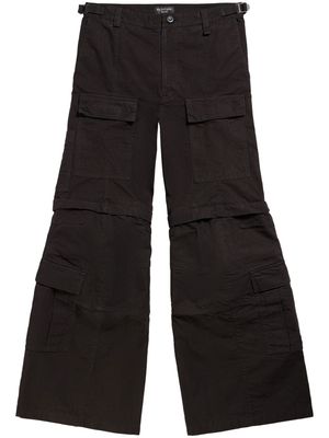 Balenciaga flared cotton cargo trousers - Black