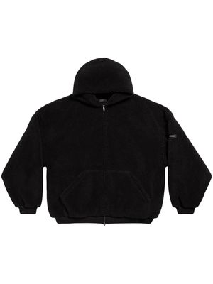 Balenciaga fleece zip-up hoodie - Black