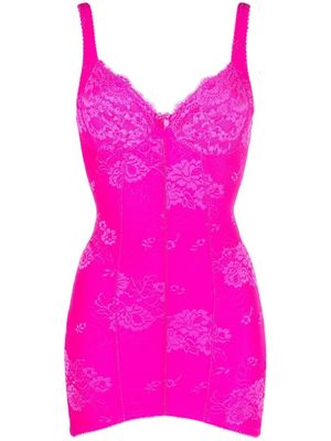 Balenciaga floral jacquard lingerie minidress - Pink