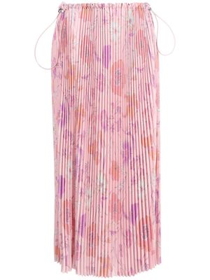 Balenciaga floral-print pleated skirt - Pink