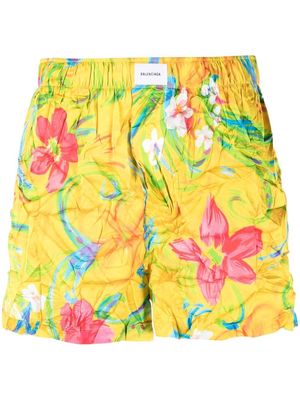 Balenciaga floral-print pyjama shorts - Yellow