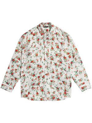 Balenciaga floral-print silk shirt - White