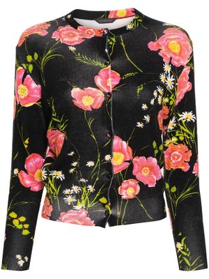 Balenciaga floral-print wool cardigan - Black