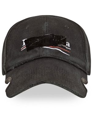Balenciaga gaffer-tape cut cap - Black