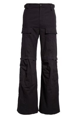 Balenciaga Gender Inclusive Cotton Ripstop Convertible Cargo Pants in Black