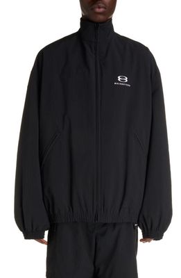 Balenciaga Gender Inclusive Oversize Cocoon Kick Technical Ripstop Windbreaker in Black