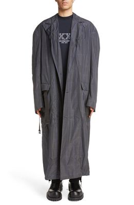 Balenciaga Glen Plaid Oversize Packable Coat in Grey