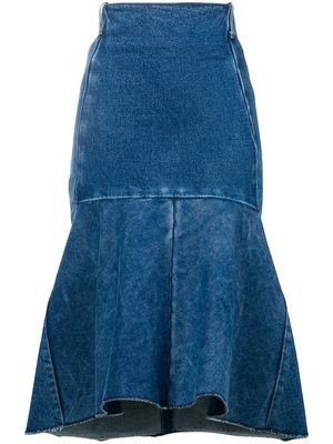 Balenciaga Godet peplum-style skirt - Blue