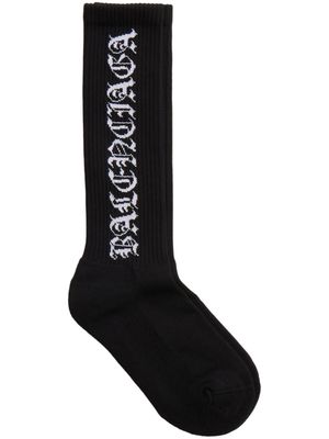 Balenciaga Gothic logo cotton-blend socks - Black