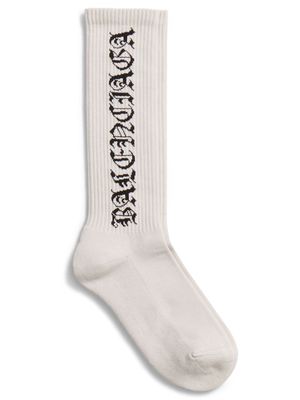 Balenciaga Gothic logo cotton-blend socks - White