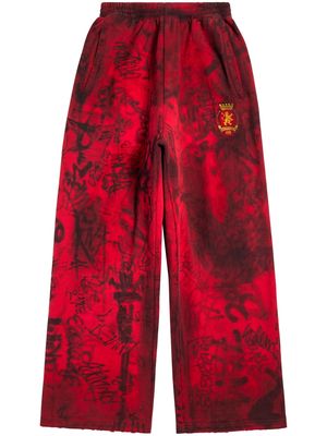 Balenciaga Graffiti Crest cotton track pants - Red