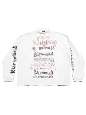 Balenciaga graffiti-logo crew-neck sweatshirt - White
