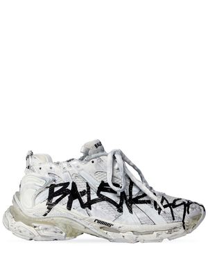 Balenciaga Graffiti Runner lace-up sneakers - White
