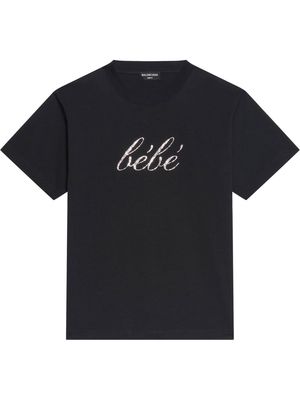 BALENCIAGA graphic-print cotton T-shirt - Black