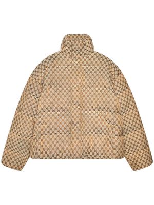 Balenciaga Hacker BB-print puffer jacket - Neutrals