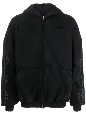 Balenciaga Heavy Metal distressed cotton hoodie - Black