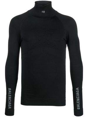 Balenciaga high-neck athletic top - Black
